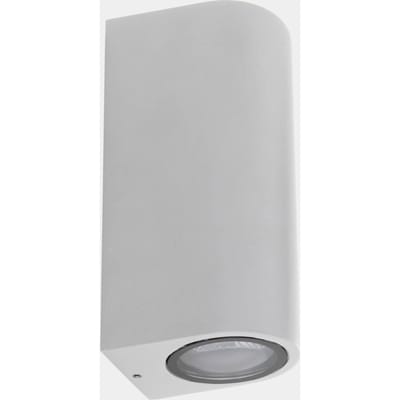 LEDS-C4 Eko dubbele buitenwandlamp, wit, breedte 7 cm, aluminium