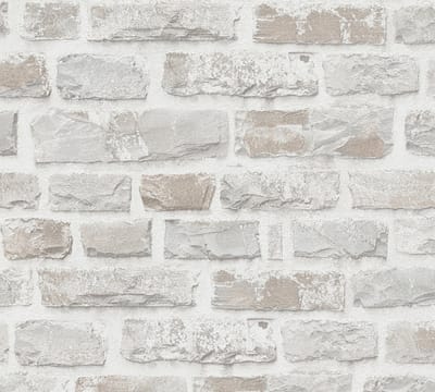 NATUURSTEEN BEHANG | Industrieel - Grijs Wit Terracotta - A.S. Création Natural Living D`eco