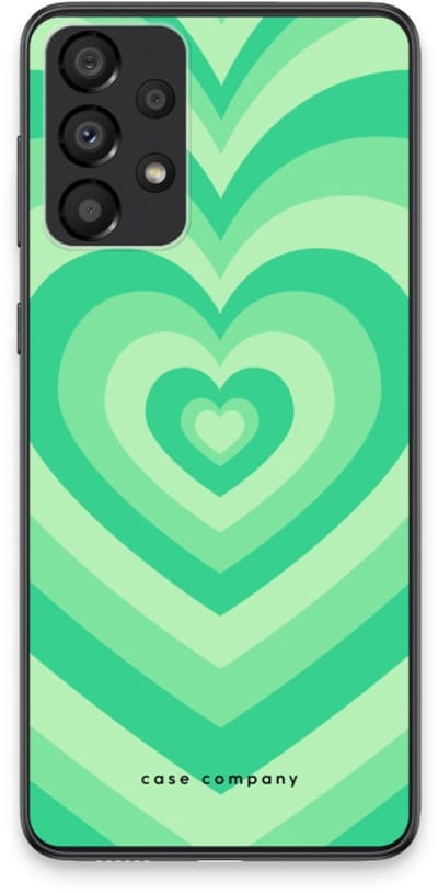 Case Company® - Hoesje geschikt voor Samsung Galaxy A33 5G hoesje - Hart Groen - Soft Cover Telefoonhoesje - Bescherming aan alle Kanten en Schermrand