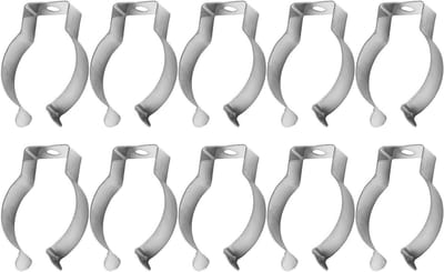 Veerklemmen set van 10 - Zware gereedschapshangers voor keuken, tuin en garage - roestvrijstaal (12 mm)
