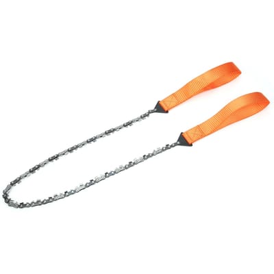 Scie à chaîne de poche d'extérieur 33 dents Survie Scie à fermeture éclair Scie à main Chaîne pour coupe de bois orange