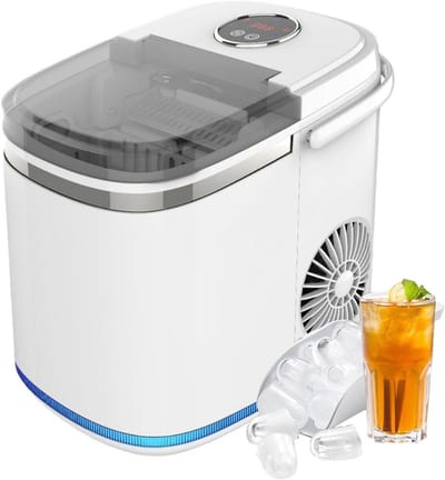 Draagbare IJsmaker - Aanrecht Machine - Snel IJs Maken - Zelfreinigend Systeem - 26 LBS Per Dag