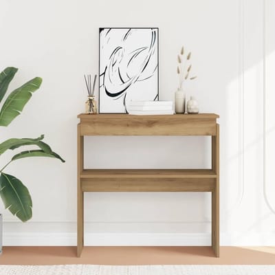 Smalle bijzettafel - Gangtafel entree - Woonkamer decoratie - Stabiel houten materiaal - 80 x 30 x 80 cm