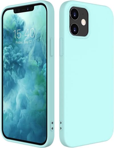 HB Hoesje Geschikt voor Apple iPhone 12 Mini - Turquoise - Siliconen Back Cover