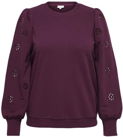 ONLY CARMAKOMA - CARFEMME L/S PUFF EMBROIDERY UB SWT NOOS Dames Trui
