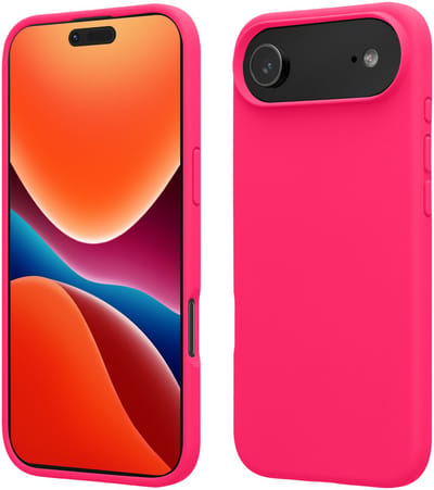 kwmobile telefoonhoesje geschikt voor Apple iPhone Air - Hoesje met siliconen coating - Smartphone case in neon roze