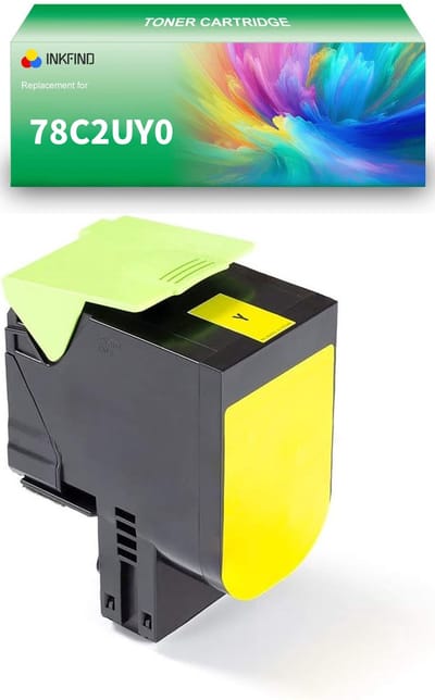 INKFIND 78C2UY0 Geel tonercartridge compatibel met Lexmark 78C2UY0 Geel geschikt voor Lexmark CS421/CS421dn/CS521/CS521dn/CS622/CS622de - 1-pack Geel