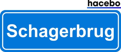 Hacebo - Plaatsnaam Sticker - 29x10 CM - Schagerbrug sticker - Verkeersborden sticker - grappige cadeaus - Schagerbrug