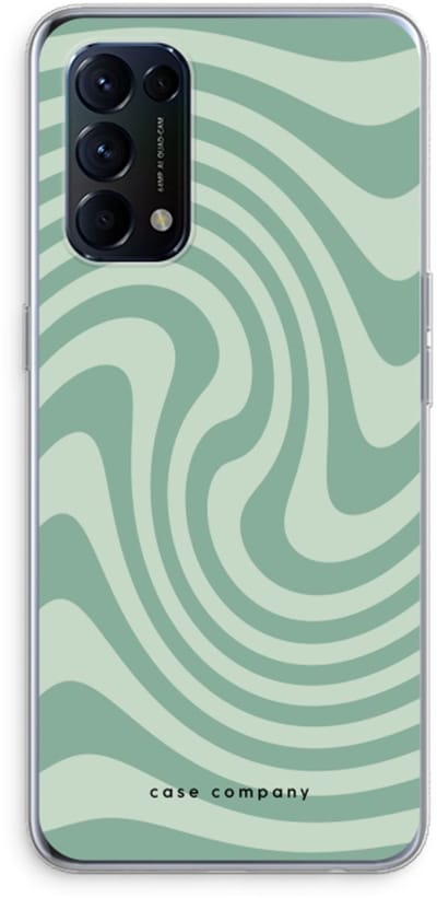 Case Company® - Hoesje geschikt voor Oppo Find X3 Lite hoesje - Swirl Groen - Soft Cover Telefoonhoesje - Bescherming aan alle Kanten en Schermrand