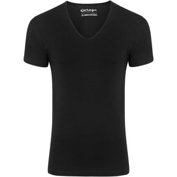 Garage 206 - Bodyfit T-shirt diepe V-hals korte mouw zwart XXL 95% katoen 5% elastan