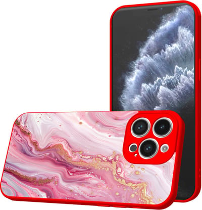Smartphonica Telefoonhoesje Geschikt voor iPhone 11 Pro met Roze Marmer opdruk - TPU Back Cover Case Rosé Marble Design - Rood geschikt voor iPhone 11 Pro
