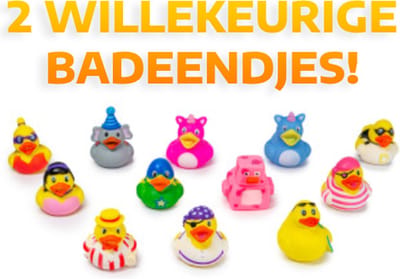 JMShops - 2x Willekeurige Badeendjes 6 cm {Badspeelgoed - Eend Duck Toy - Speelgoed voor kinderen jongens meisjes - Water Zwemmen Zwembad Pool - Badeenden Baby}