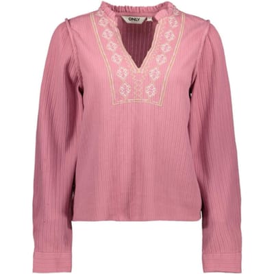 Only T-shirt Onlemma Ls Detail V-neck Top Wvn Cs 15334116 Heather Rose Dames Maat - XS