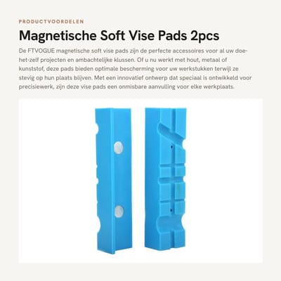 Dailygoods- Vise 5,5 Inch - Magnetisch - Accessoires - Multi-groef - TPU Materiaal - Bescherming voor Werkbank - Vise Pads