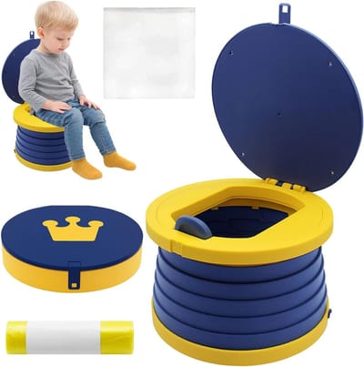Opvouwbaar Potje - Draagbaar Toilet - Reizen met Kinderen - Compact en Lichtgewicht - Past in Elke Tas - Roze