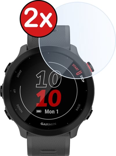 Screenprotector - 2 Stuks - Geschikt voor Garmin Forerunner 45S - Sterk & Shockproof - Tempered Glass - Gehard Glas - Beschermglas Screen Cover - Bescherm Protector voor Smartwatch