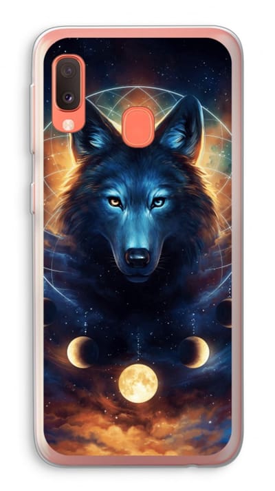 Case Company® - Hoesje geschikt voor Samsung Galaxy A20e hoesje - Wolf Dreamcatcher - Soft Cover Telefoonhoesje - Bescherming aan alle Kanten en Schermrand