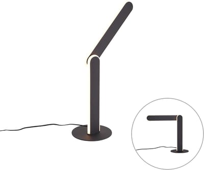 QAZQA gate - Design Dimbare LED Tafellamp met Dimmer - 1 lichts - H 48 cm - Zwart - Woonkamer