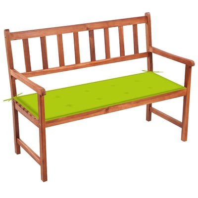 vidaXL - Tuinbank - met - kussen - 120 - cm - massief - acaciahout