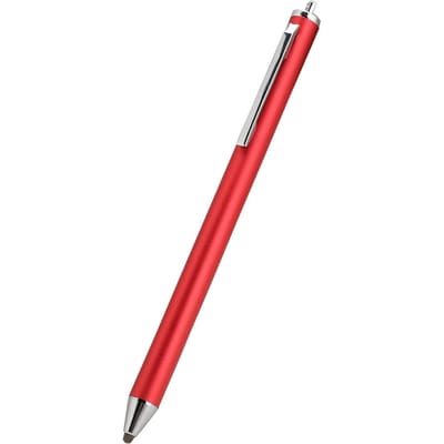 Stylus met stoffen kop voor Samsung Tab, LG, Huawei, Xiaomi smartphones en tablets, inclusief iPad (2018). Red