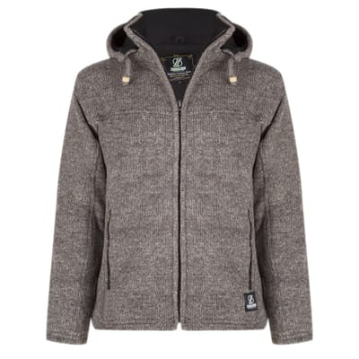 Gebreid Wollen Heren/Uni Vest van Schapenwol met Polyester Fleece voering en afneembare capuchon - SHAKALOHA - M Navigator M