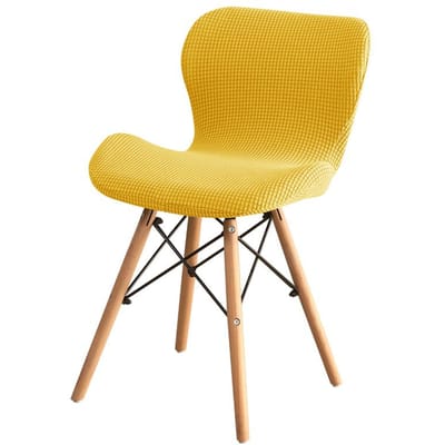 2 stuks Gebogen Vlinderstoelhoezen Polar Fleece Elastische Eetkamerstoel Slipcovers Stretch Barkruk Zittinghoezen voor Woonkamer 2Pcs Chair Cover