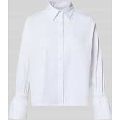 regular fit overhemdblouse van katoenmix
