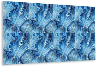 Tulup PVC Wandpaneel - Marmeren Textuur Vinyl Wandpaneel - 100 cm x 50 cm - Blauw Vinyl Wandbekleding - 1 stuk - Wandpaneel Zelfklevend - Marmer Muurpaneel - Vinyl Wandpaneel - Plaktegels Keuken en Badkamer