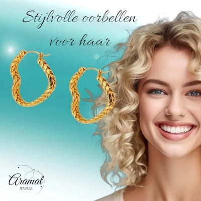 Aramat Jewels | Oorringen | Goudkleurige Hart Oorringen 25mm | | | |8mm | Staal | Volwassenen | Verkleurd niet