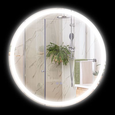 kleankin-Badkamerspiegel-Aluminium-70x70x3.4cm-Zilver