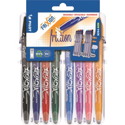 Pilot FriXion - Rollerball pennenset - uitwisbaar - 8 kleuren - in luxe blister