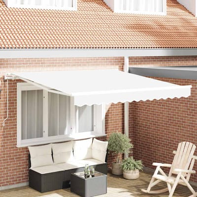 vidaXL - Uitschuifbare - luifel - Wit - 300 - x - 250 - cm - Stof - en - Aluminium