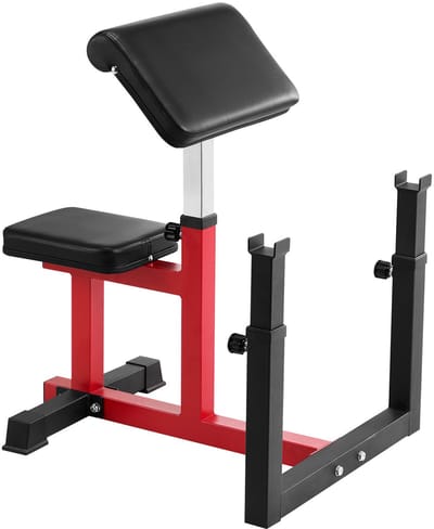 Gewichtsbank met Beenverlenging, 200 Kg Maximale Belasting, Krachttrainingsbank, Halter En Halter Bicep Station, Trainingsapparatuur voor De Home Gym