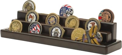 Houten Muntenhouder voor 15-18 Munten, Medaillehouder met 4 Rijen, Perfect voor Muntverzamelaars en Tafeldecoratie