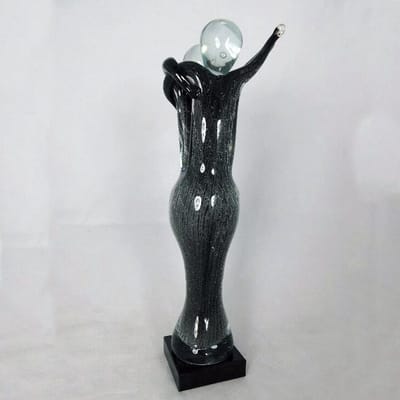 AL - Dansend Paar - Glas - Grijs/Zilver - 34 cmH