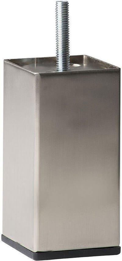 FLE - Stalen meubelpoot rvs look vierkant 5 bij 5 cm en hoogte 12 cm (M8)