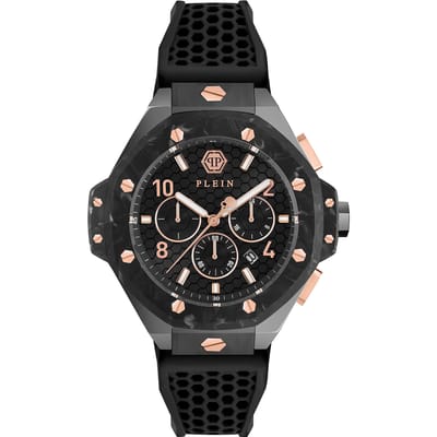Philipp Plein Plein Chrono Royal PWPRA0524 Horloge - Siliconen - Zwart - Ø 46 mm