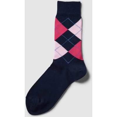 Burlington Queen gedessineerd katoen sokken dames blauw - maat 36-41