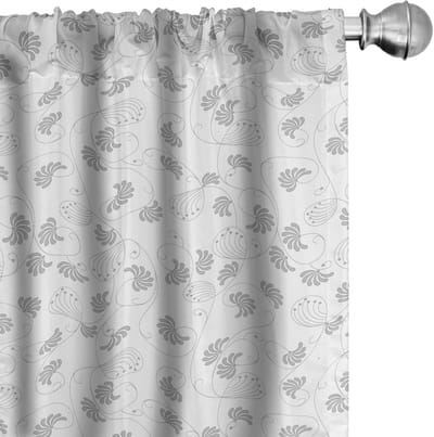ABAKUHAUS Grijs-Wit Gordijnen – 2-delig Paneelgordijn, halfdonker, 75x245 cm