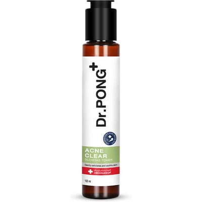 Dr.PONG+ Acne Clear Glowing Toner, Tea tree oil, Niacinamide, BHA, Zinc PCA, 100 ml. x 1 / 3 pcs 100 ml. x 3 pcs