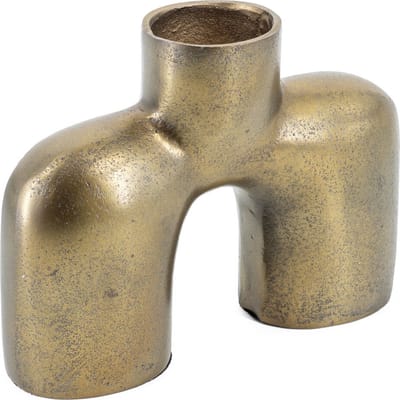 HomeBound by KY | Vaas metaal boog goud | 25x8.5x19cm | metalen bloemenvaas
