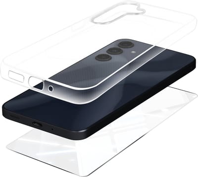 Mayaxess, Beschermingspakket Geschikt voor Samsung Galaxy A16 Zacht Shell en gehard glas, Transparant
