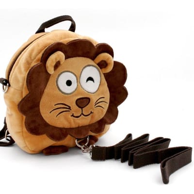 Mini Sac à Dos Cartoon pour Tout-Petit avec Laisse Anti-Perte, Sac à Dos Animal Mignon Sac de Rangement Laisse de Sécurité pour Garçons et Filles jaune lion