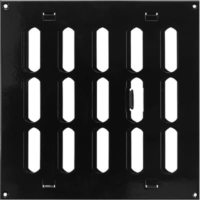 Verstelbaar plaatstaal ventilatierooster 200x200 mm - Zwart