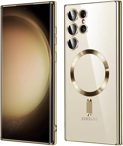 TG Techgrip - Hoesje Geschikt voor Samsung S24 Ultra Magsafe Compatible - Back Cover Hoesje met ingebouwde 9H HD camera glas bescherming - Goud Hoes Geschikt voor Samsung Galaxy S24ULTRA