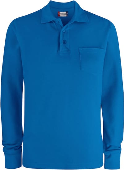 Clique Basic Polo Pocket L/S 028235 - Kobalt - 4XL
