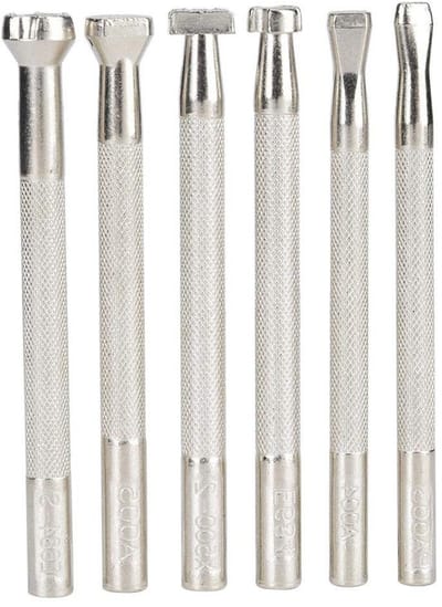 6 Stuks Leerbewerking Gereedschap, 3.9 Inch Vissenprint Stempelpunchen voor DIY Handwerk en Leerprojecten met Antislip Handvat