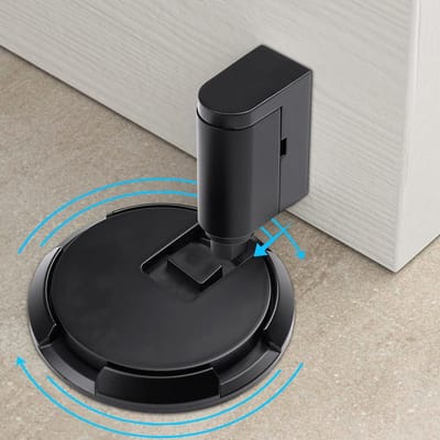Zelfklevende deurstopper voor zware deur, verstelbaar en wandbescherming, zwart kleur.