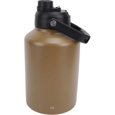 Bouteille d'eau de sport 3,8 L en acier inoxydable à double paroi isolée sous vide pour le camping en extérieur L kaki