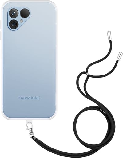 Just in Case hoesje met koord geschikt voor Fairphone 5 Hoesje met Koord - Flexibele Case - Transparant